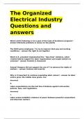 The Organized Electrical Industry Questions and answers