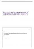 NURS 3001 MIDTERM QUESTIONS & ANSWERS SOLVED 100&percnt; CORRECT&excl;&excl;