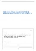 NSG 3001 FINAL EXAM QUESTIONS WITH LATEST ACCURATE SOLUTIONS&excl;&excl;