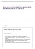 BIOL 3001 MIDTERM EXAM QUESTIONS WITH COMPLETE ANSWERS&excl;&excl;