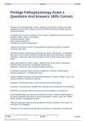Portage Pathophysiology Exam 1 Questions And Answers 100&percnt; Correct&period;