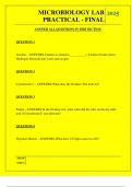  MICROBIOLOGY LAB PRACTICAL - FINAL QUESTIONS AND ANSWERS 2025