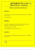  MICROBIOLOGY LAB PRACTICAL - EXAM 1 QUESTIONS AND ANSWERS 2025