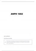 ANPH 1002 FINAL EXAM QUESTIONS AND VERIFIED ANSWERS