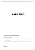 ANPH 1002 FINAL QUESTIONS AND VERIFIED ANSWERS