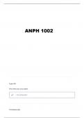 ANPH 1002 BLOOD QUESTIONS AND VERIFIED ANSWERS