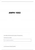 ANPH 1002 DIGESTIVE AND URINARY SYSTEMS QUESTIONS AND VERIFIED ANSWERS