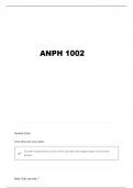 ANPH 1002 DIGESTIVE SYSTEM QUESTIONS AND VERIFIED ANSWERS
