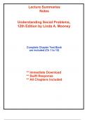 Lecture Summaries &lowbar; Notes for Understanding Social Problems&comma; 12th Edition by Mooney &lpar;All Chapters included&rpar;