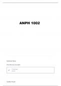 ANPH 1002 CARDIOVASCULAR QUESTIONS AND VERIFIED ANSWERS