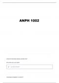 ANPH 1002 MIDTERM 2 QUESTIONS AND VERIFIED ANSWERS