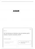 ASAM QUESTIONS AND VERIFIED ANSWERS