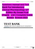 Solutions manual and Test Bank For Introductory Clinical Pharmacology 12th Edition By Susan Ford Chapter 1-54 &vert; Complete Guide Newest Version 2024 TEST BANK INTRODUCTORY CLINICAL PHARMACOLOGY 12TH EDITION by Susan M Ford