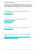 NUR 622 ADVANCED PHARMACOLOGY FINAL EXAM 2025 VERIFIED QUESTIONS AND ANSWERS GRADED A&plus;