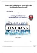 Test Bank for Employment Law for Human Resource Practice&comma; 7th Edition Author&colon;David J&period; Walsh &vert; All Chapters 1-17 Covered&vert; Complete Guide 2025
