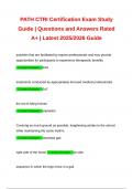 PATH CTRI Certification Exam Study Guide &vert; Questions and Answers Rated A&plus; &vert; Latest 2025&sol;2026 Guide