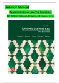 Solution Manual Dynamic Business Law&colon; The Essentials&comma;  6th Edition Kubasek&comma; Browne&comma; All Chapters 1-25&rpar;&comma;  &emsp;