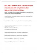 BIOL 3001 Midterm With Actual Questions and answers with complete solution Newest 2025&sol;2026 RATED A&plus; 