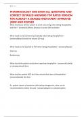 PHARMACOLOGY CMS EXAM ALL QUESTIONS AND CORRECT DETAILED ANSWERS TOP RATED VERSION FOR ALREADY A GRADED AND EXPERT APPROVED &vert;NEW AND REVISED