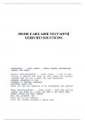 HOME CARE AIDE TEST WITH VERIFIED SOLUTION