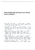 Home Health Aide and Team Care with all answers updated&period;