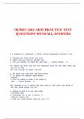 HOMECARE AIDE PRACTICE TEST QUESTIONS WITH ALL ANSWERS