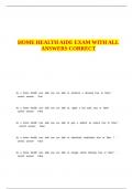 HOME HEALTH AIDE EXAM WITH ALL ANSWERS CORRECT