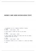 HOME CARE AIDE KNOWLEDGE TEST&period;