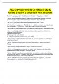 ASCM Procurement Certificate Study Guide Section 2 question with answers