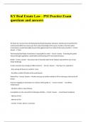 KY Real Estate Law - PSI Practice Exam questions and answers&period;