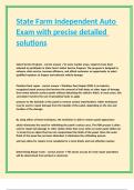 State Farm Independent Auto Exam with precise detailed solutions