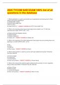 2025 TYCOM SAR EXAM 100&percnt; list of all  questions in the database