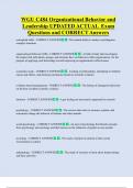 WGU C484 Organizational Behavior and  Leadership UPDATED ACTUAL  Exam  Questions and CORRECT Answers 