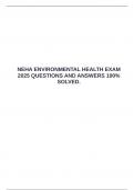  NEHA ENVIRONMENTAL HEALTH EXAM 2025 QUESTIONS AND ANSWERS 100&percnt; SOLVED&period; &emsp;