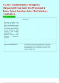 IS-230&period;E&colon; Fundamentals of Emergency Management Final Exam &lpar;FEMA training&rpar; Q-Bank &sol; Actual Questions & Certified Solutions &sol; 2025-2026&period; 