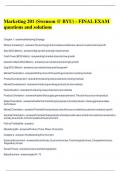 Marketing 201 &lpar;Swenson &commat; BYU&rpar; - FINAL EXAM questions and solutions