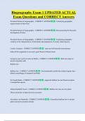 Biogeography Exam 1 UPDATED ACTUAL  Exam Questions and CORRECT Answers
