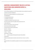 MATERIEL MANAGEMENT &lpar;BLOCK I&rpar; ACTUAL QUESTIONS AND ANSWERS RATED A&plus; 2025&sol;2026 