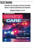 Test Bank Paramedic Care Principles Practice 5th Edition Volume 5