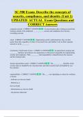 SC-900 Exam&colon; Describe the concepts of  security&comma; compliance&comma; and identity &lpar;Unit 1&rpar;  UPDATED  ACTUAL  Exam Questions and  CORRECT Answers
