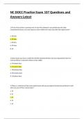 NC DOCC Practice Exam 107 Questions and Answers Latest&period;