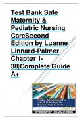 TEST BANK For Safe Maternity & Pediatric Nursing Care 2nd Edition by Luanne Linnard-Palmer & Gloria Haile Coats &comma; ISBN&colon; 9780803697348 &vert;COMPLETE TEST BANK&vert; Guide A&plus;