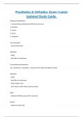 Prosthetics & Orthotics Exam I Latest Updated Study Guide&period;