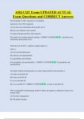 ASQ CQT Exam UPDATED ACTUAL    Exam Questions and CORRECT Answers 
