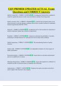 CQT PRIMER UPDATED ACTUAL  Exam  Questions and CORRECT Answers 
