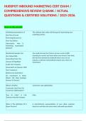 HUBSPOT INBOUND MARKETING CERT EXAM &sol; COMPREHENSIVE REVIEW Q-BANK &sol; ACTUAL QUESTIONS & CERTIFIED SOLUTIONS &sol; 2025-2026&period;  
