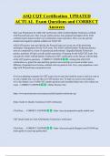 ASQ CQT Certification  UPDATED  ACTUAL  Exam Questions and CORRECT  Answers 