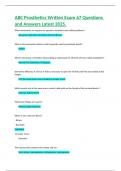 ABC Prosthetics Written Exam 67 Questions and Answers Latest 2025&period;