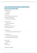 General Prosthetic Questions for ABC Written Exam Latest Study Guide&period;