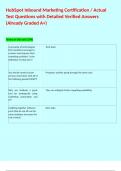 HubSpot Inbound Marketing Certification &sol; Actual Test Questions with Detailed Verified Answers &lpar;Already Graded A&plus;&rpar; 